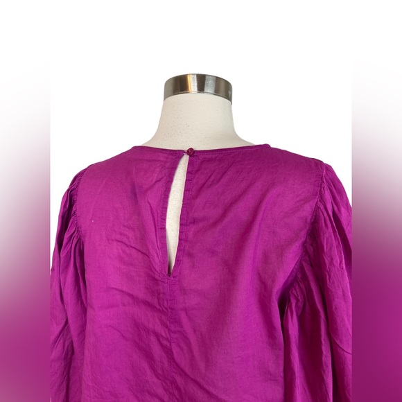 Farm Rio x Anthropologie Women’s Peasant Blouse Top Lace Magenta Pink lace - Picture 7 of 9